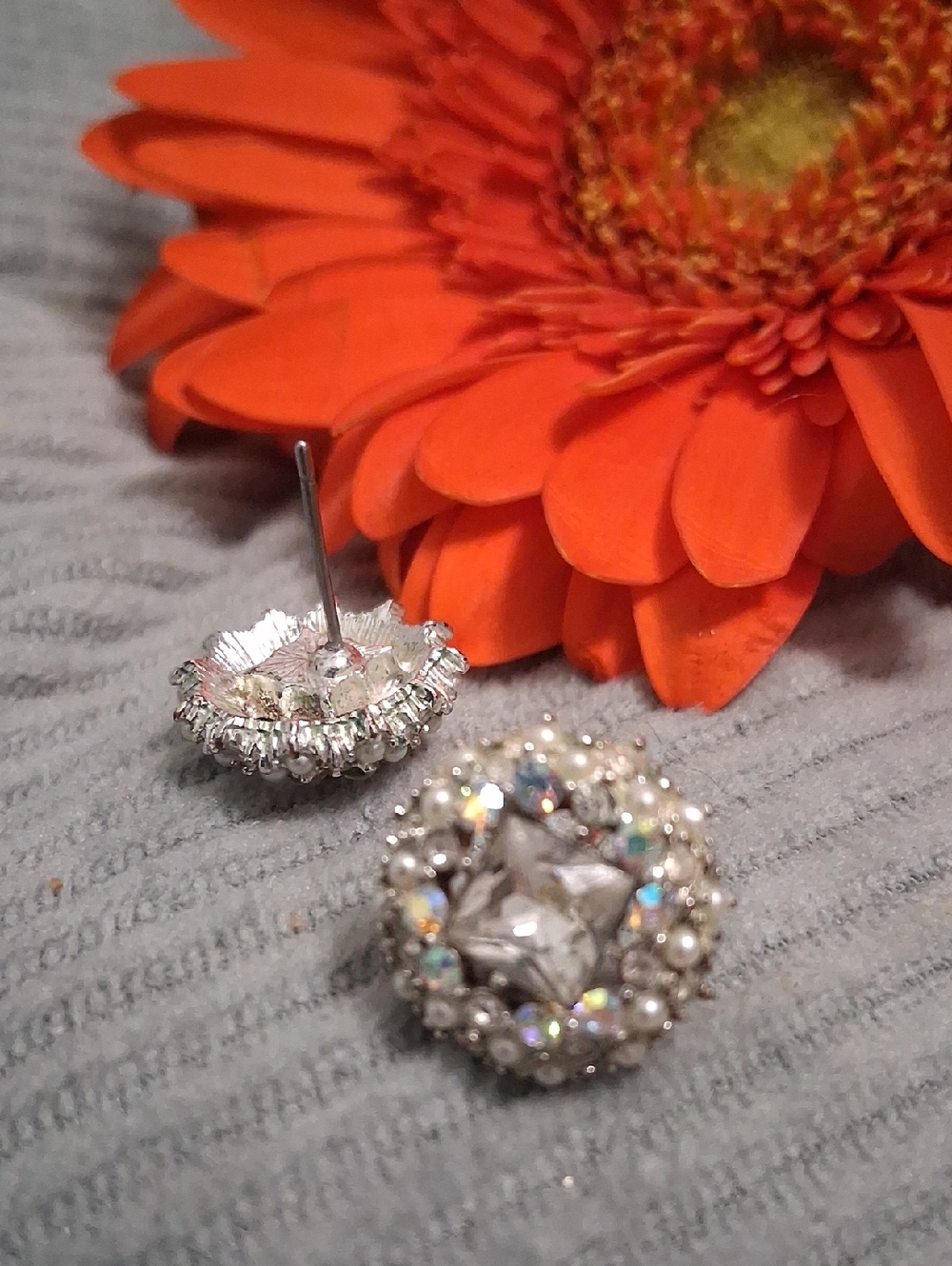 Square Cut Rhinestone Studs - Picture 5 of 5